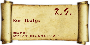 Kun Ibolya névjegykártya